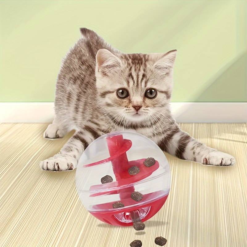 

1pc Interactive Cat Treat Ball Toy Slow Food Dispensing Puzzle Toys Cat Chewing Toys For Chasing Playing