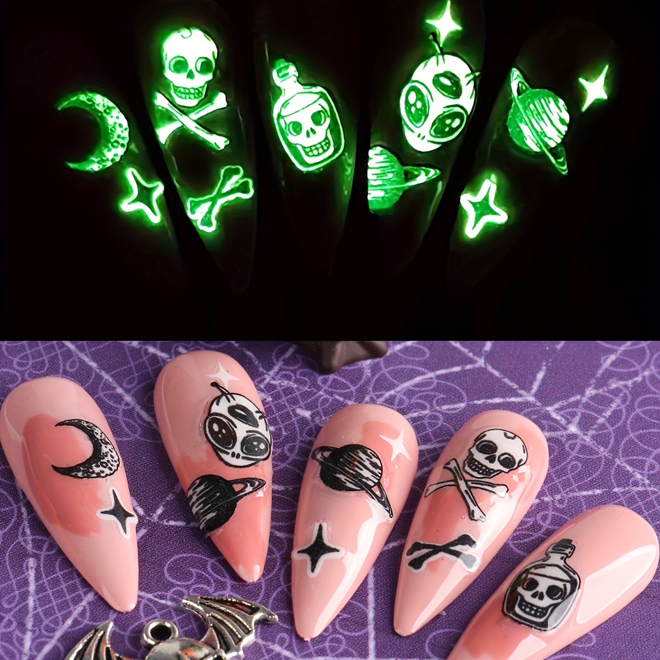 Halloween Glow in the Dark Ghost, ManiCURE Real Nail Polish Strips