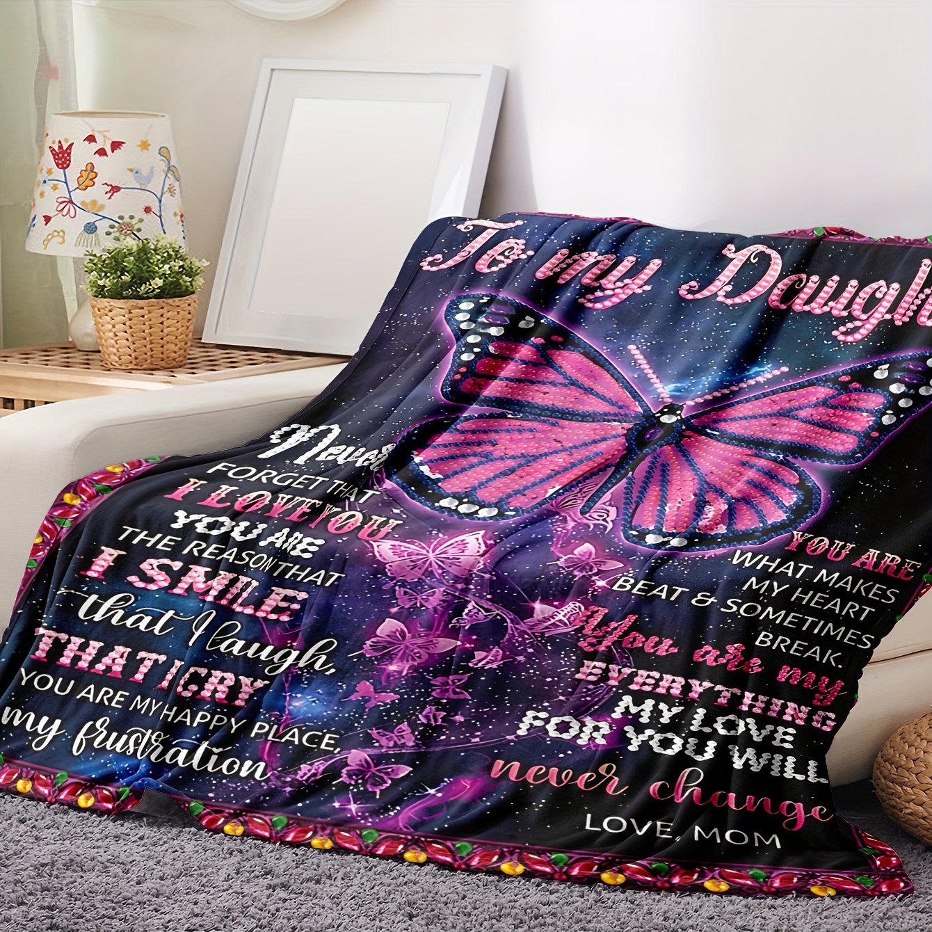 flannel blanket daughter – cozy season throw Temu Oman