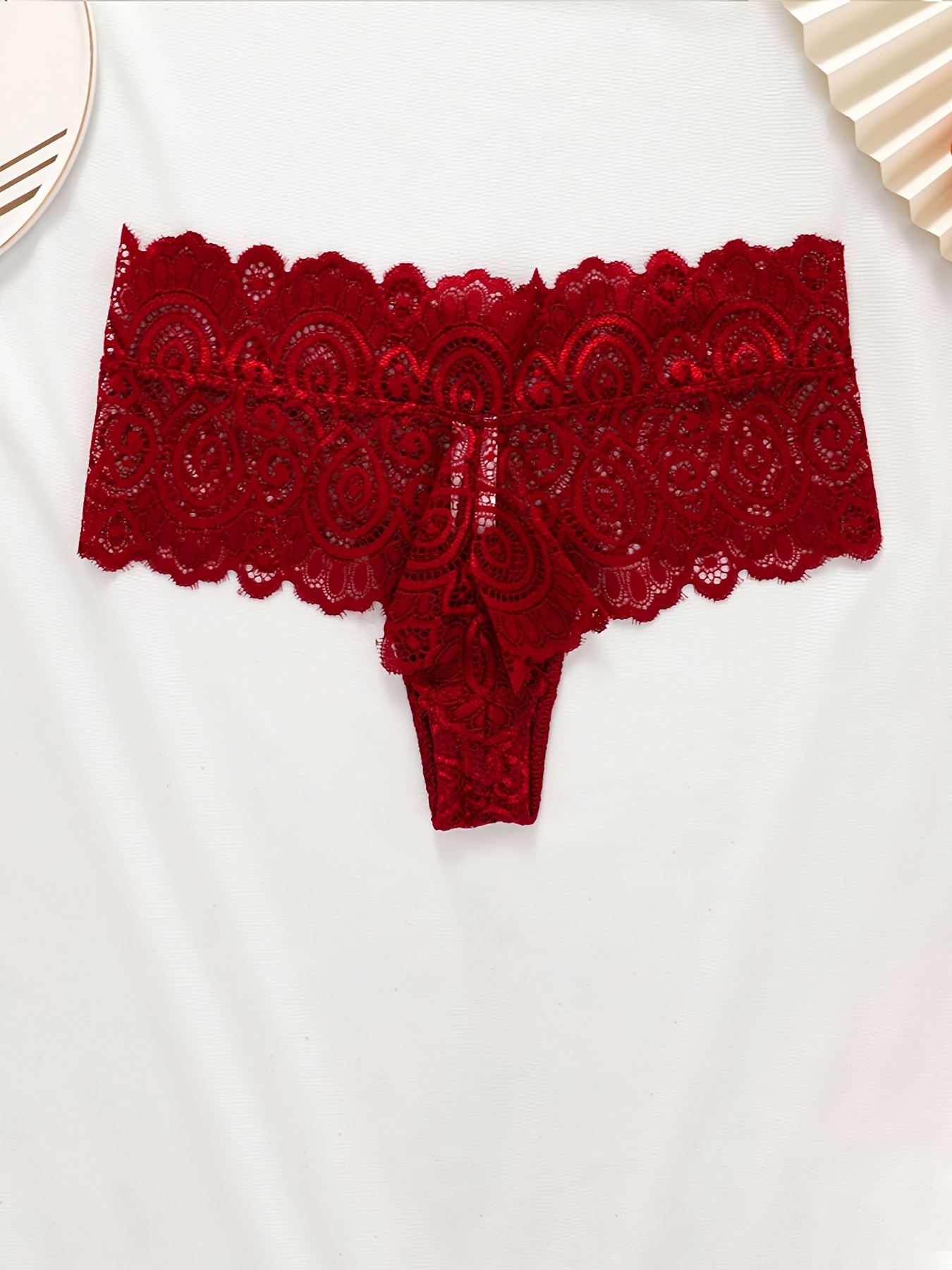 Lace Bow Thong Panties Comfortable Sexy waist Intimates - Temu