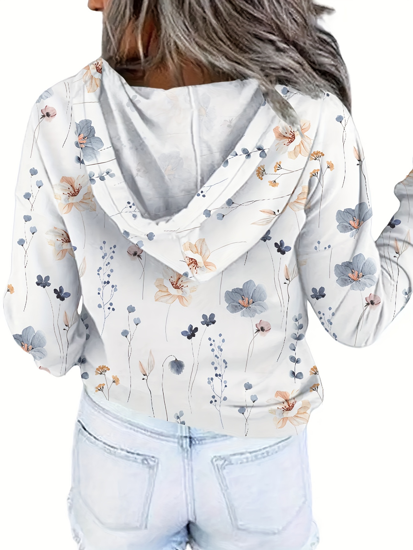 White 2024 floral sweatshirt