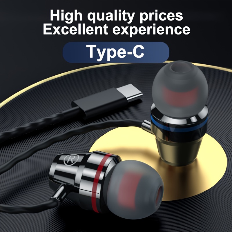 

In-ear Headphones With Type-c Plug And Built-in Microphone For Ios, Android, Samsung For Music, Phone And Volume Control - The Perfect Gift For Men And Women!