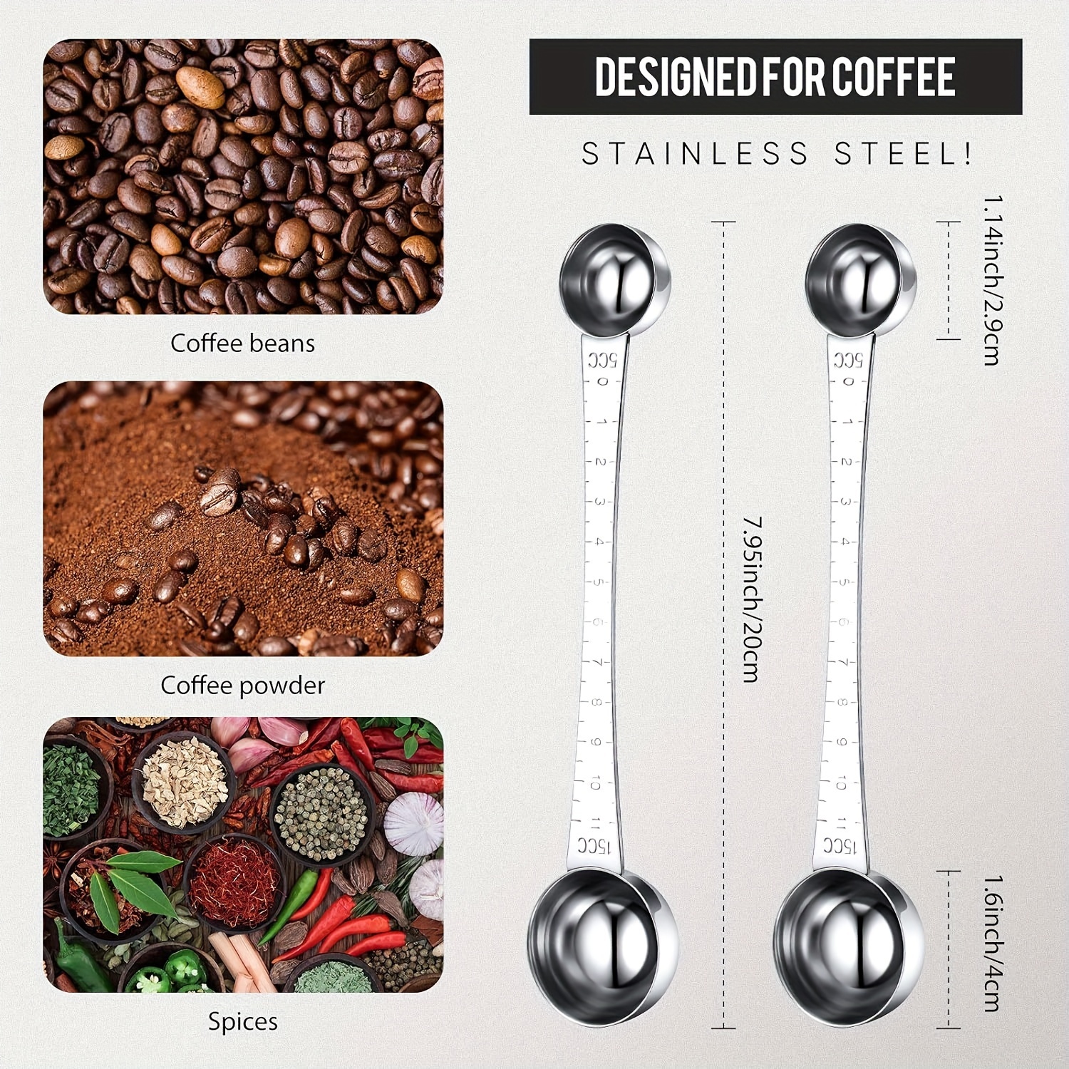 5 Cc 1 Teaspoon 5 Ml Long Handle Scoop for Measuring Coffee