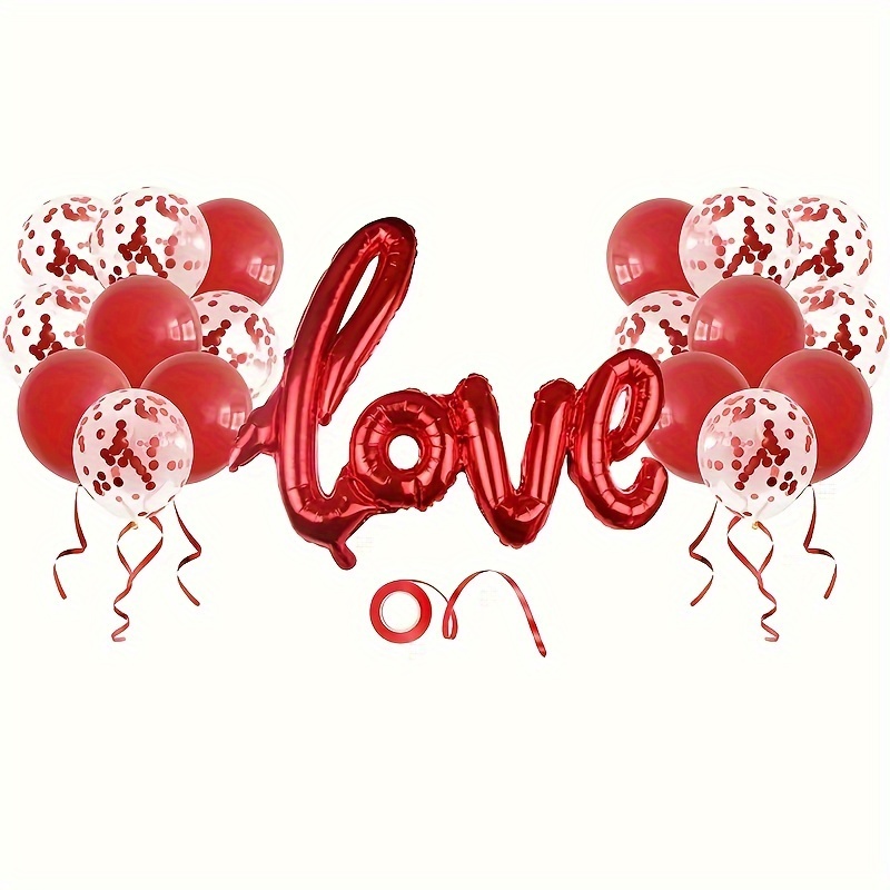 53pcs Red Latex Balloons Set Love Proposal Engagement Wedding Decor