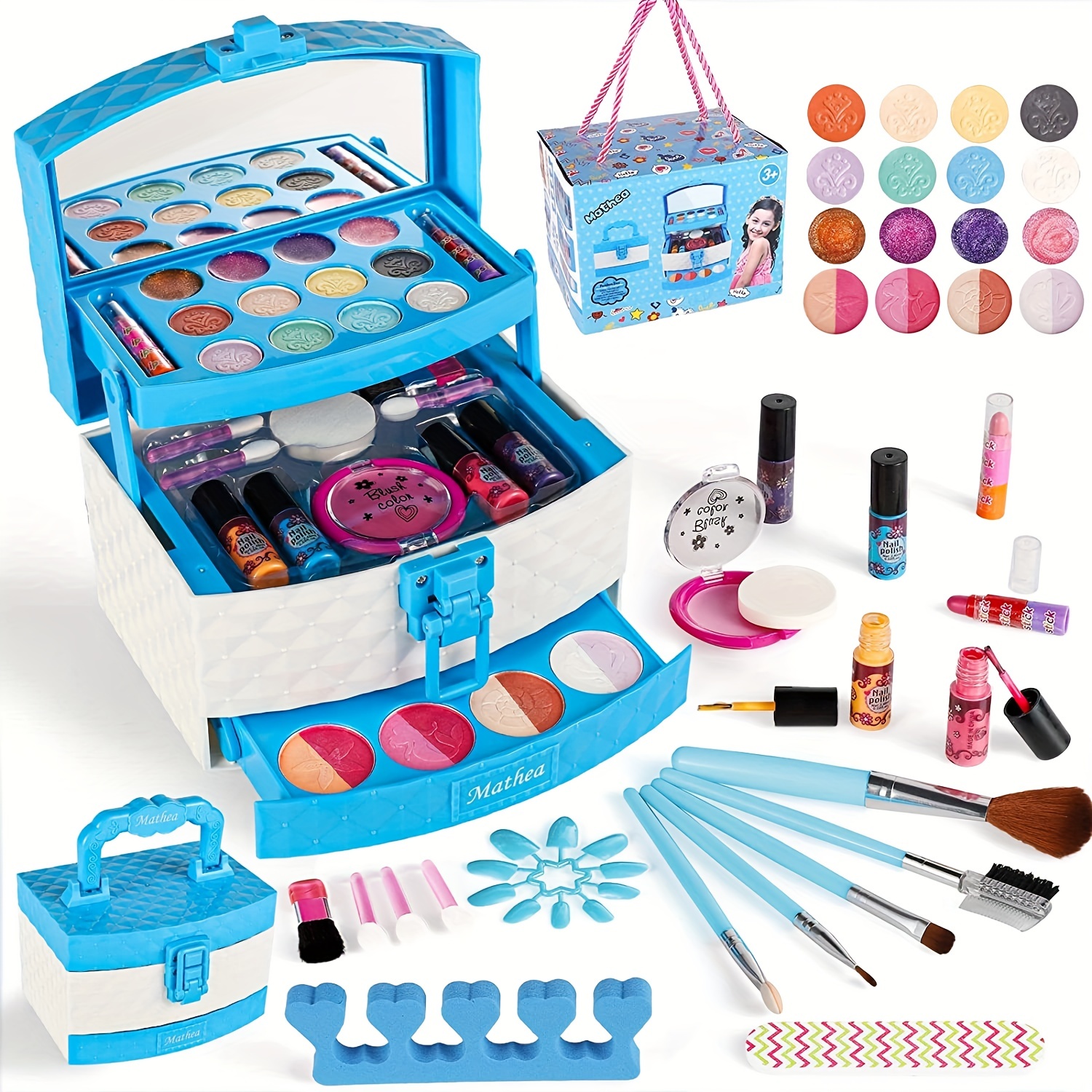  Maquillaje lavable para niñas – Kit de maquillaje real para  niñas, juego de maquillaje para niños pequeños, regalos de princesa,  Navidad, cumpleaños, regalo para niñas de 4, 5, 6, 7, 8, 9, 10 años :  Juguetes y Juegos