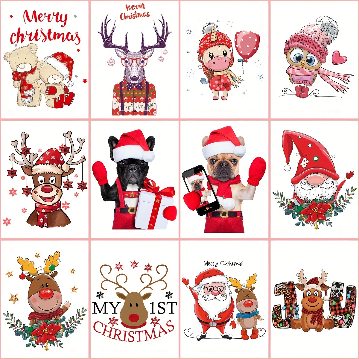 Newest Merry Christmas Fabric Heat Transfer Stickers Dtf - Temu