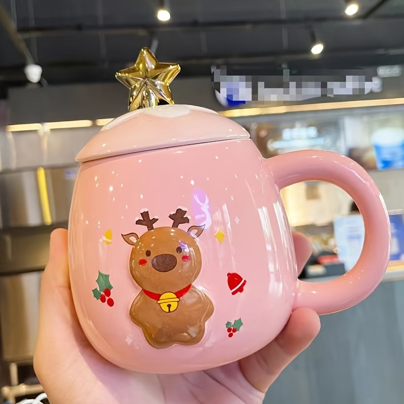 Creative Christmas Cup Ceramic Cup Cute Cartoon Mug Home - Temu