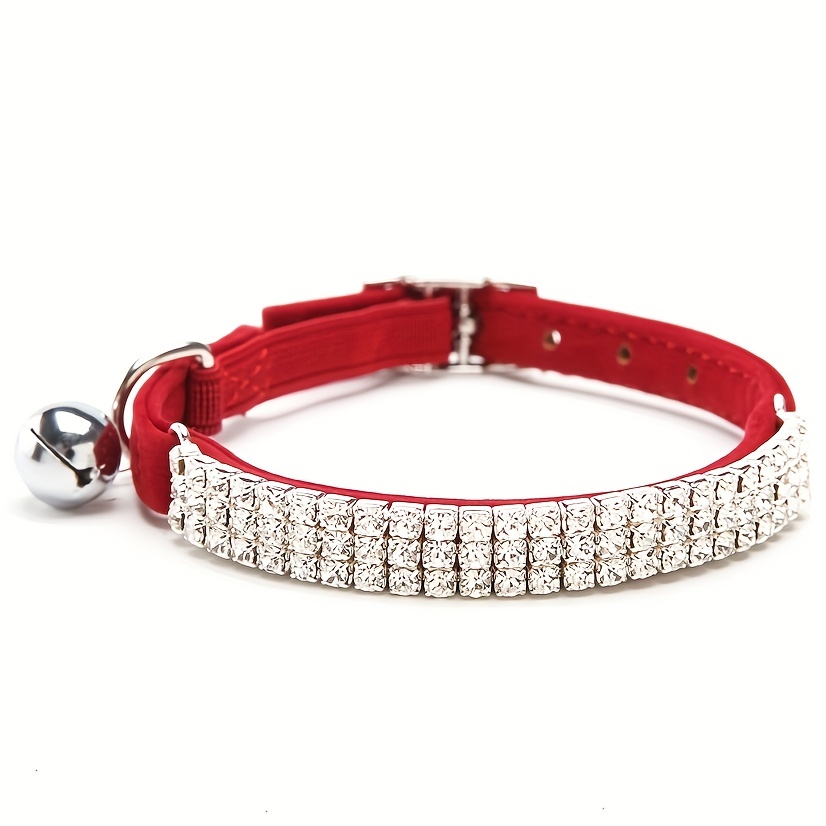 Soft Velvet Cat Collar Bling Bells Adjustable Safe - Temu