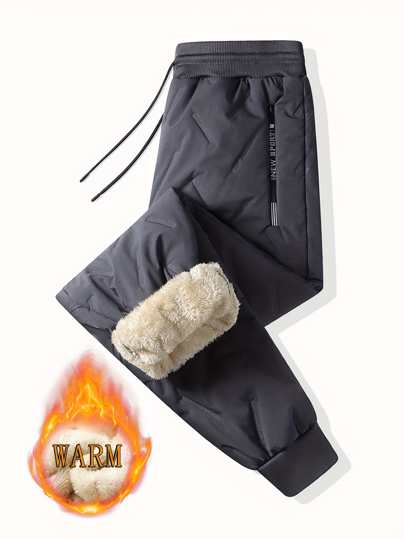 Men's Fleece Lined Hiking Cargo Pants Waterproof Snow - Temu