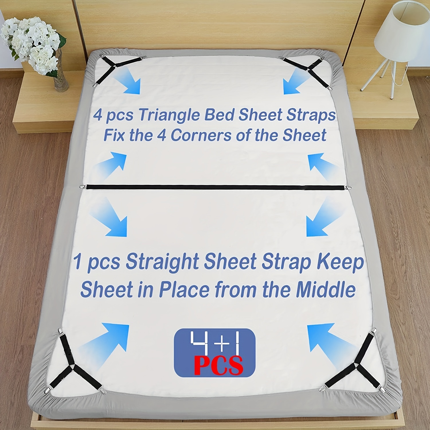 Bed Sheet Straps 2 Pcs, Sheet Holder Straps for Corners