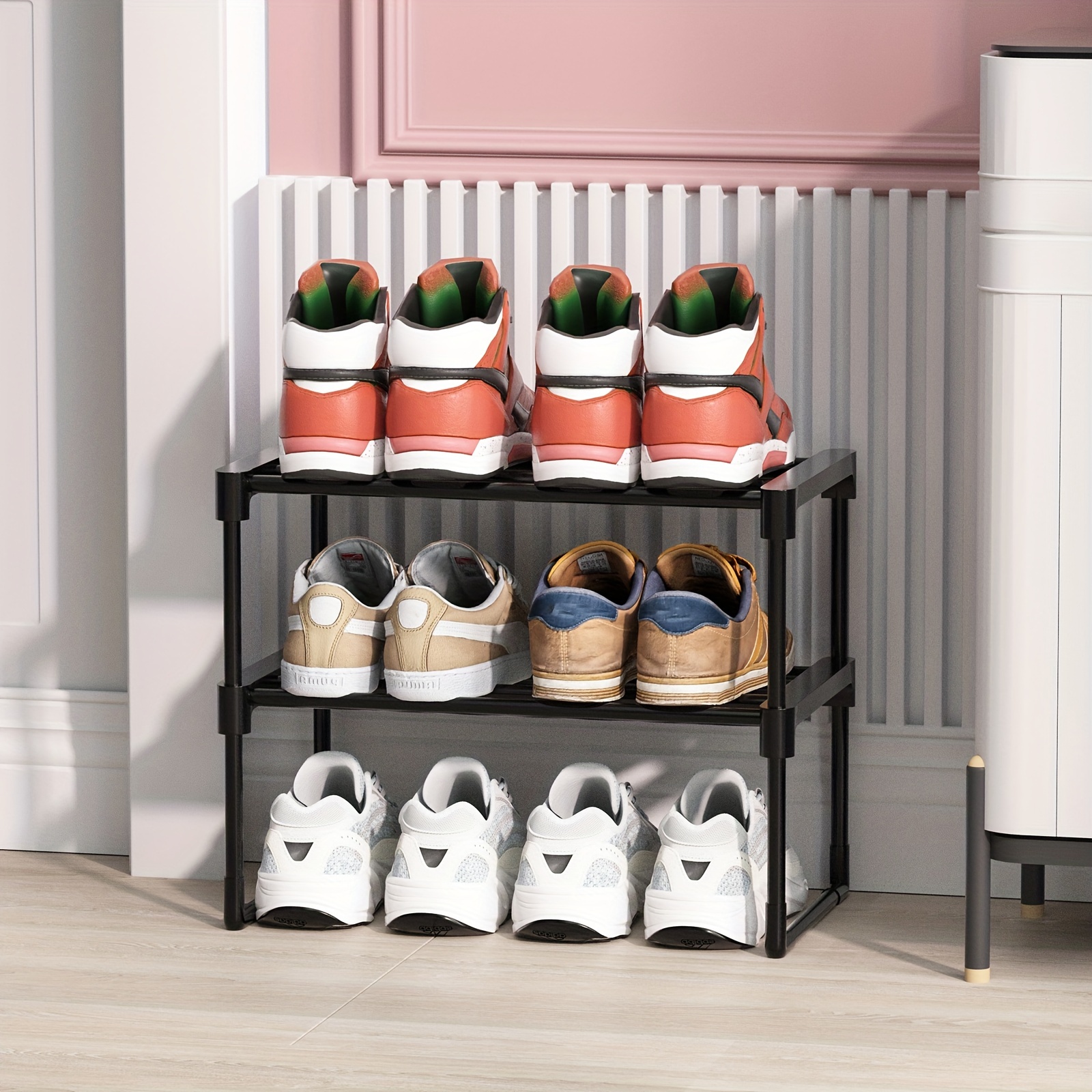 1pc Blue 9-tier Easy-to-assemble Shoe Rack With Adjustable Shelves