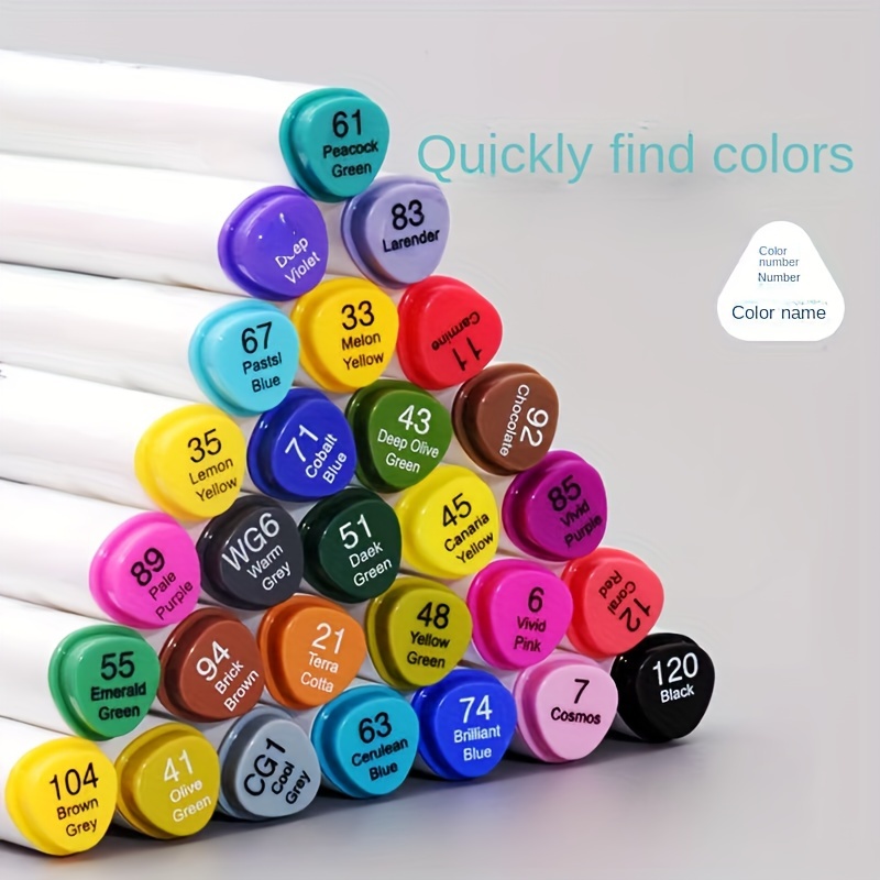 Marcadores de pincel de alcohol de 48 colores, marcadores de