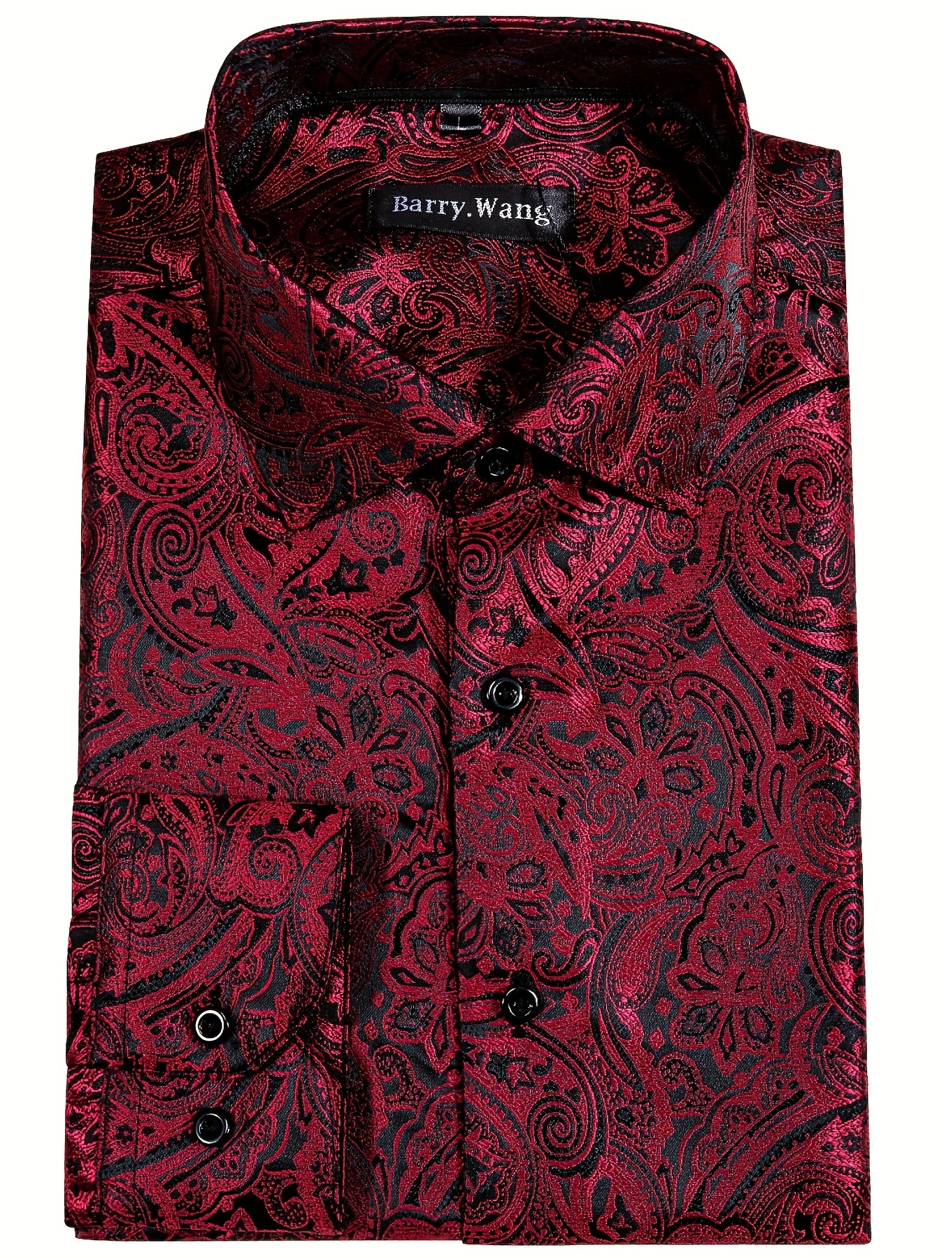 Camisa Abotonada Dise o Paisley Formal Hombre Bolsillo En Temu