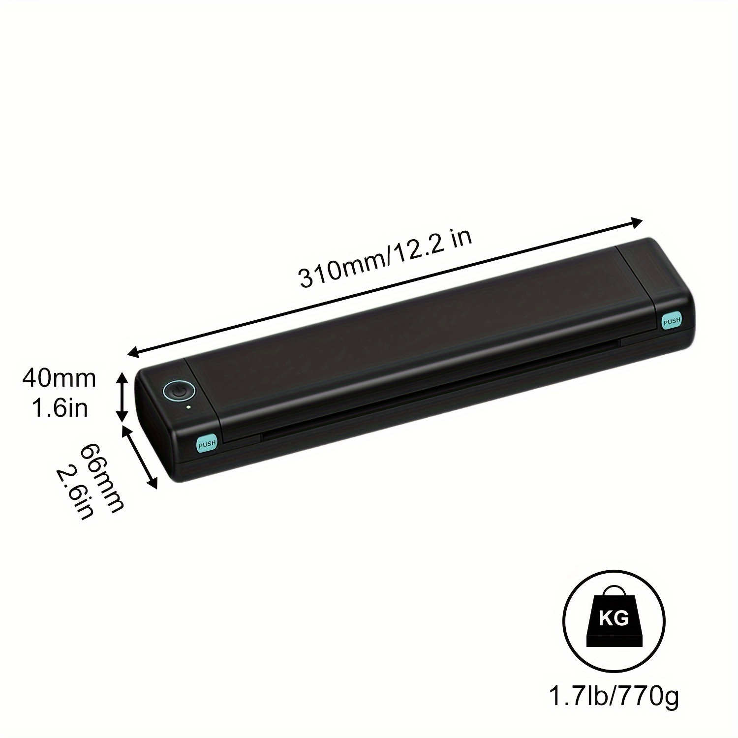 HPRT - Impresora portátil inalámbrica Bluetooth MT800 en blanco y negro,  compatible con papel carta de 21 x 28 cm, compatible con teléfonos iOS y