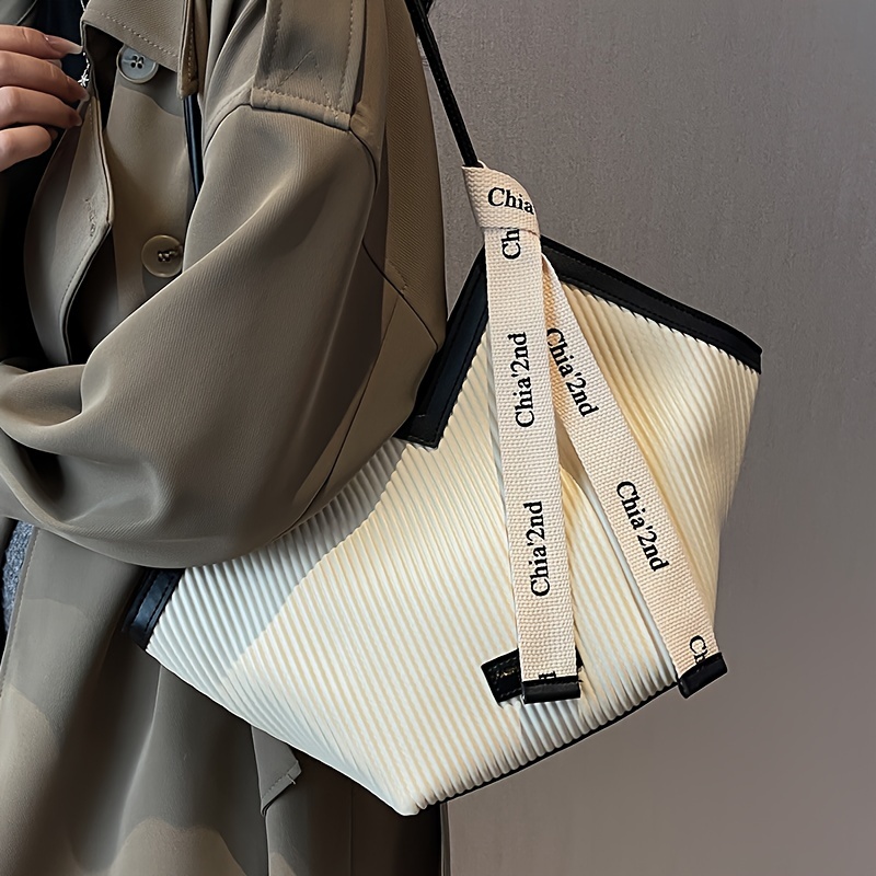 The Tote Bag para mujer, bolso de mano de mezclilla con cremallera, diseño  de retazos para mujer