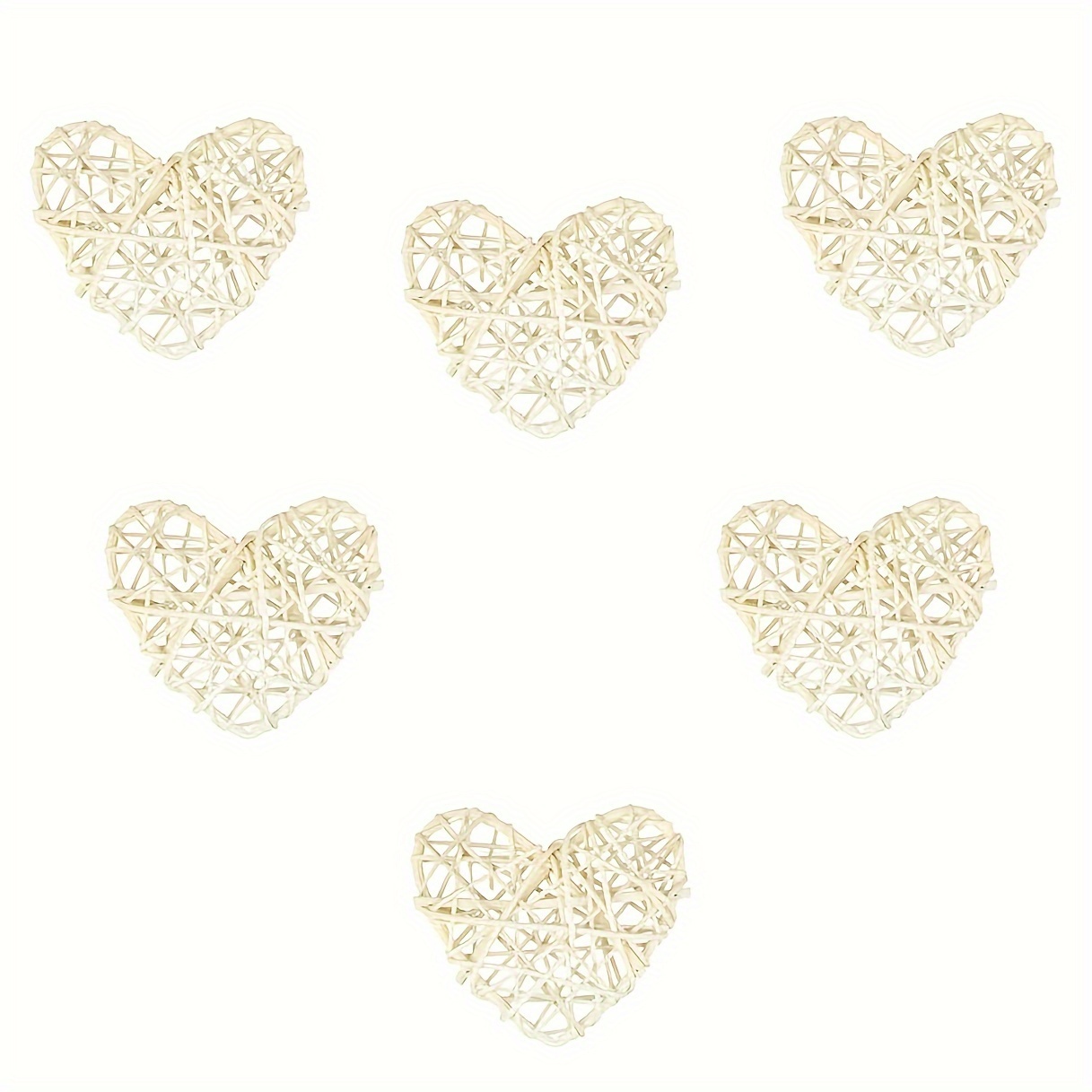 Wedding Heart Ornament 3PCS Wicker Hearts Hanging Hearts 20cm Woven Natural  Romantic Decoration Hearts for Bar Living Room Bedroom Restaurant