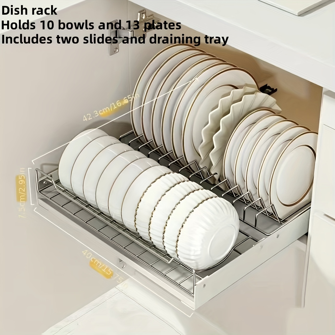 Under Sink Dish Rack And Storage Organizer Pull Out Cabinet - Temu