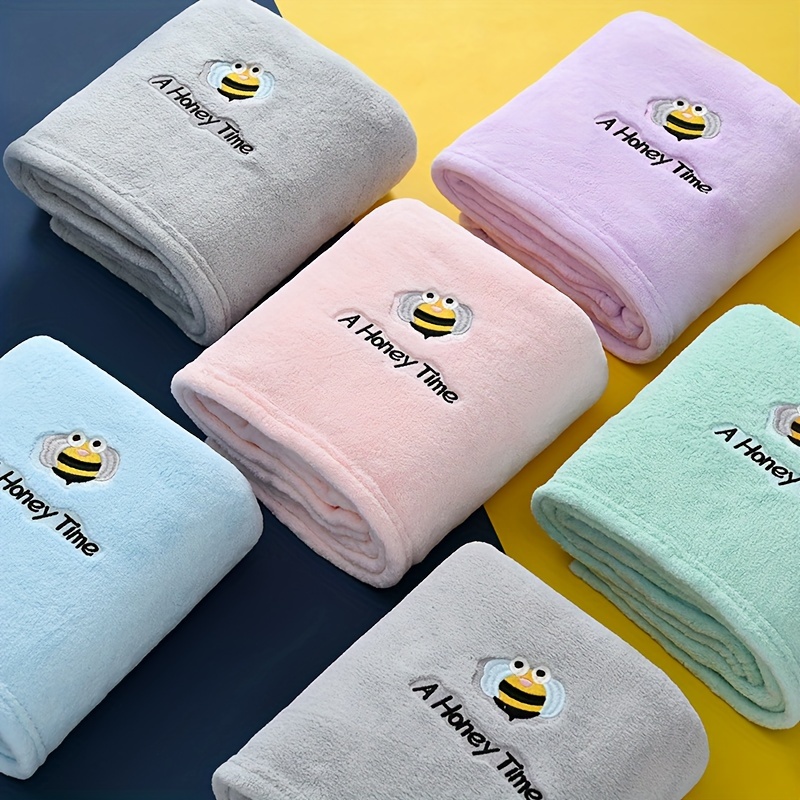 Little Bee Embroidery Towels Set Ultra Soft Absorbent Towel - Temu