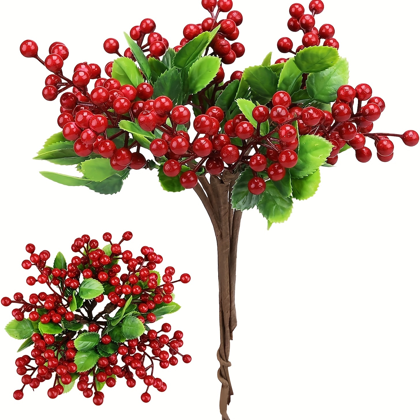 6pcs Artificial Red Berry Stems, Fake Red Berries Christmas Tree Wreaths  Sprigs Crafts Decor, Winter Berry Floral Picks Home Holiday Wedding Party  DIY