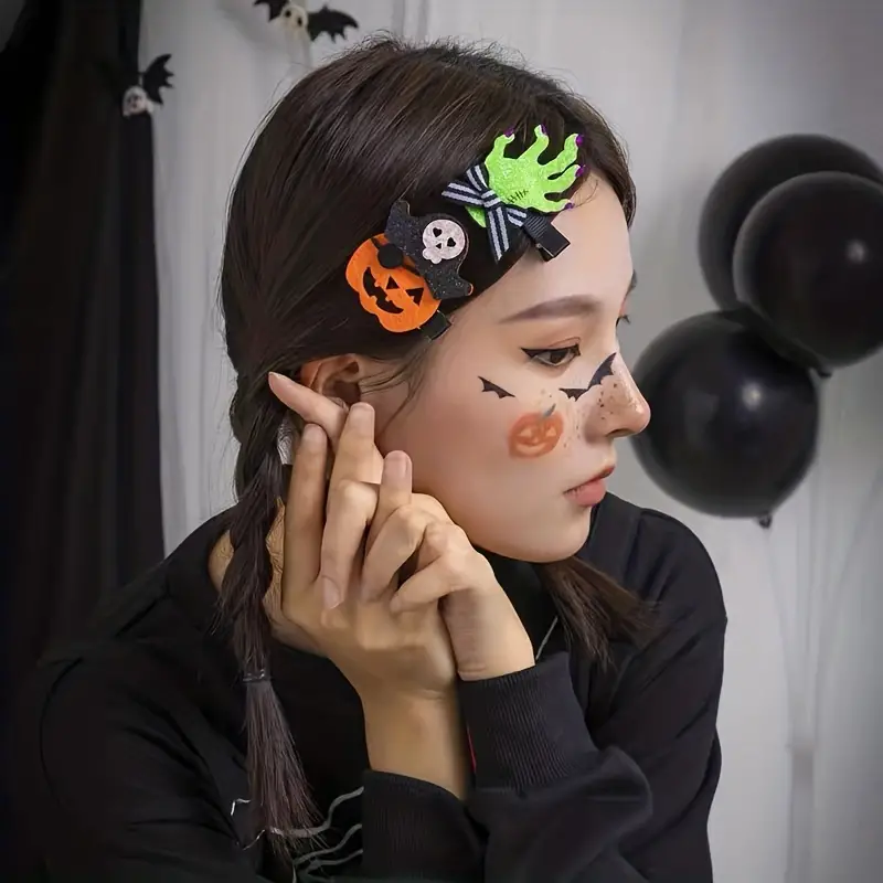 Halloween Pumpkin Ghost Hairpins Creative Hair Accessories - Temu