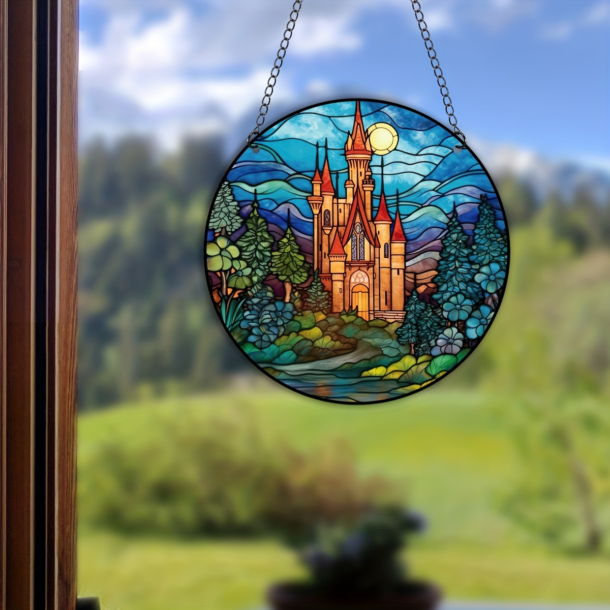 Medieval Castle Acrylic Home Decoration Pendant Indoor And - Temu