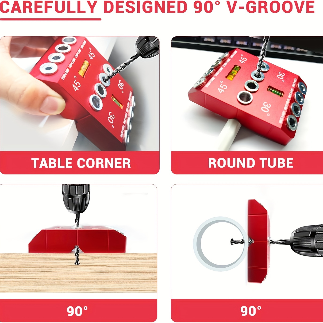 30/45/90 Degree Angle Drill Hole Guide Jig Angled Straight - Temu