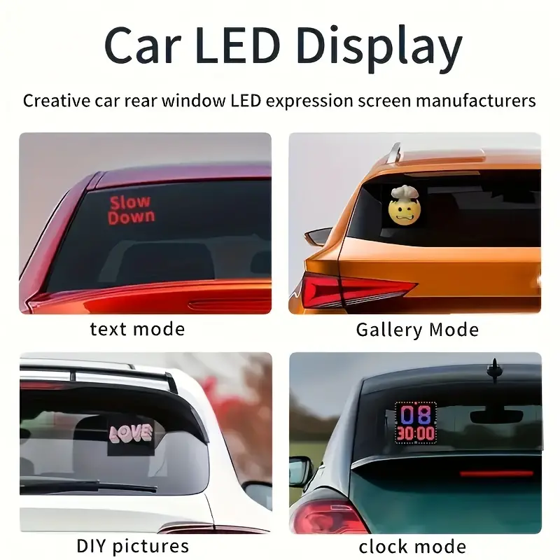 Diy Scrolling Led Sign Matrix Panel Screen Car Rear Window - Temu