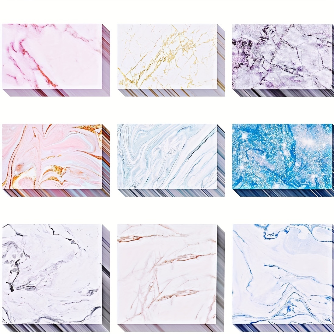 9-Pack Valentine's Day Sticky Notes - Plaid Design Self-Adhesive Memo Pads For Office, School & Gifts