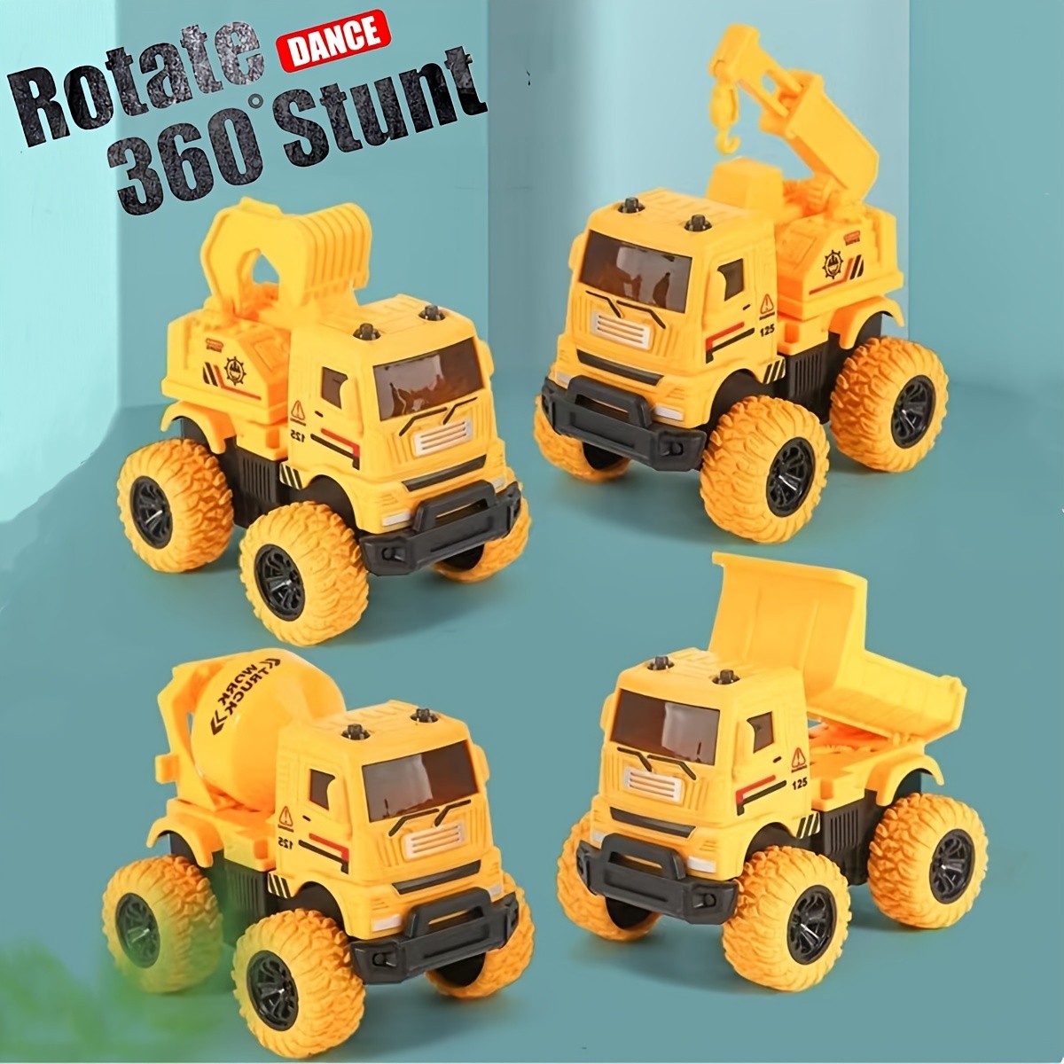 TEMI Camión de construcción de juguetes para niños pequeños de 3 a 5 – 7 en  1 vehículo eléctrico de fricción de juguete de 3, 4, 5, 6 años, camiones