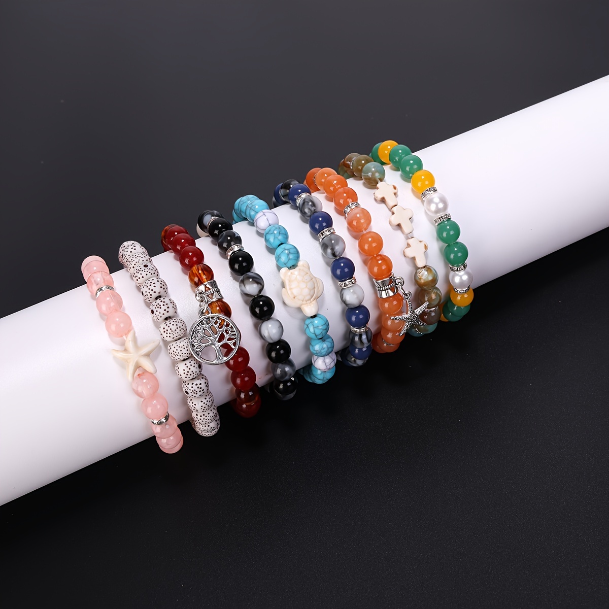 Crystal Glass Beads Diy Making Various Colors Inlaid Shapes - Temu
