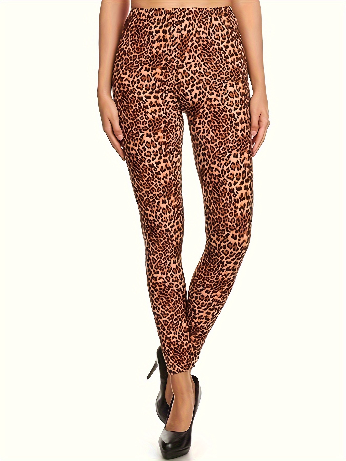 Leopard Print Fitness Gym Hip Lifting Sports Leggings, High Waist Yoga  Workout Running Tight Pants, Women's Activewear