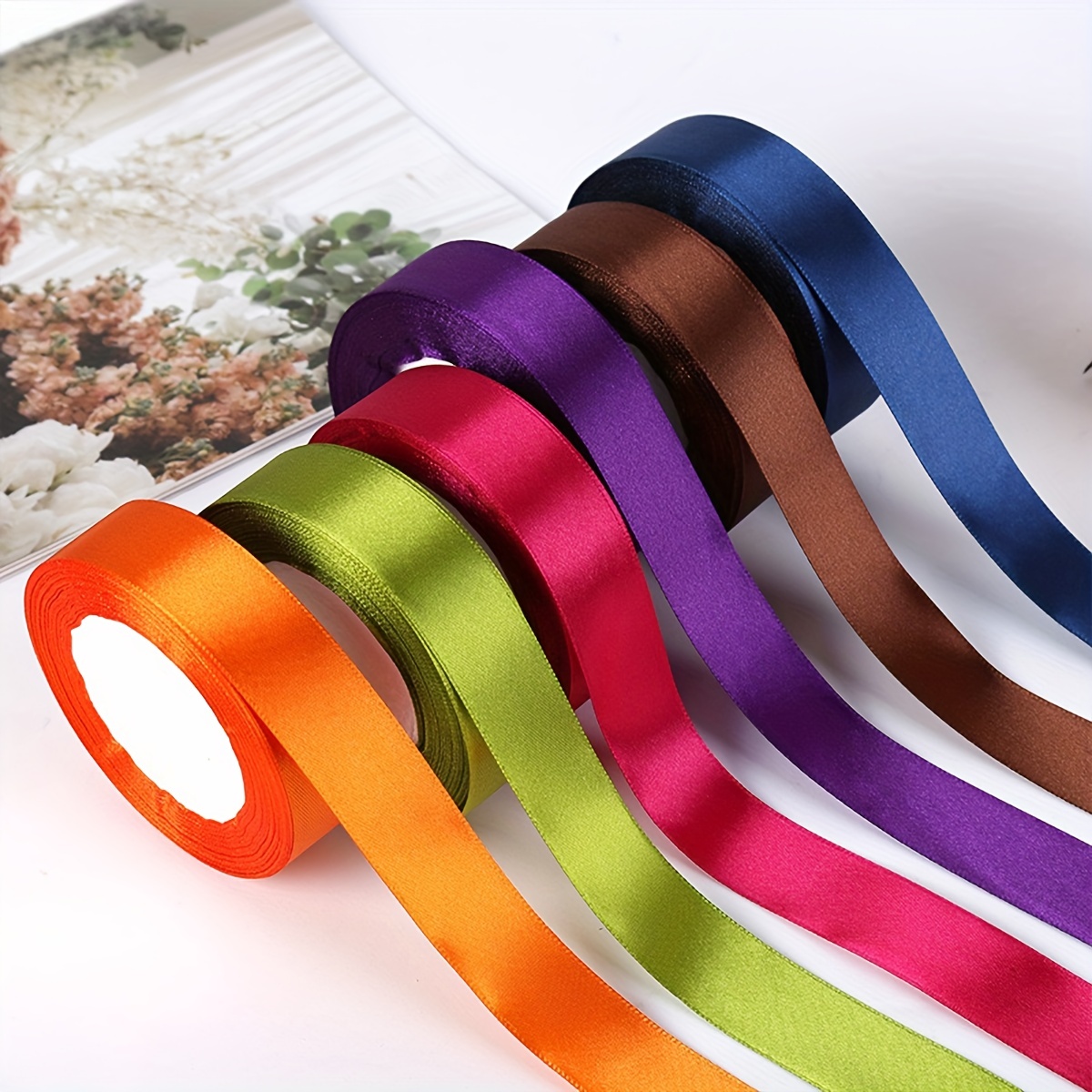 22 Meters Flower Packaging Ribbon Satin Ribbon Color Ribbon - Temu