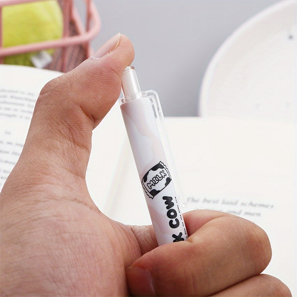 6pcs Milk Cow Gel Pen, 0.5mm Gel Pen, Writing Pen, Cute, Lovely Cow Pen,  Kids Gift Pen, Student Writing Pen, Stationery Gift, School Supply 