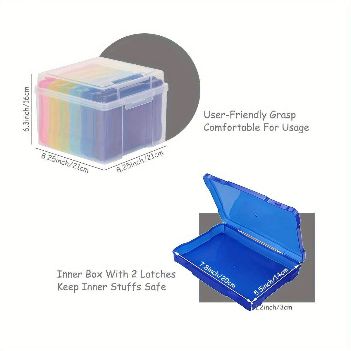 Transparent Storage Box, Small Photo Case Card Box, Craft Keeper With  Handle, 16 Colored Inner Cases, Plastic Storage Container Box  (multi-colored) - Temu United Arab Emirates