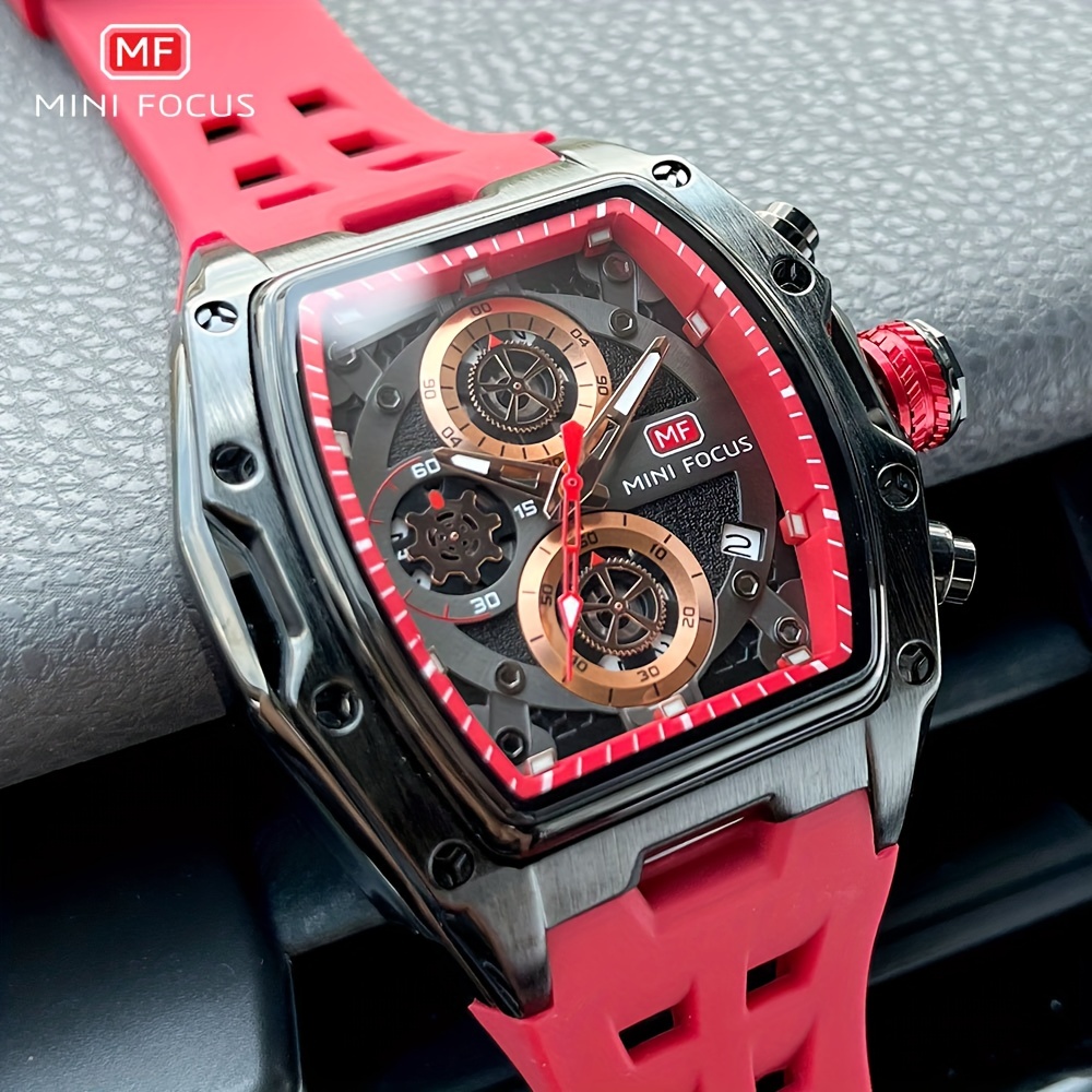 MINI FOCUS Sport Quartz Black Waterproof Chronograph Men's Wrist Watch with  Date Display : : Fashion