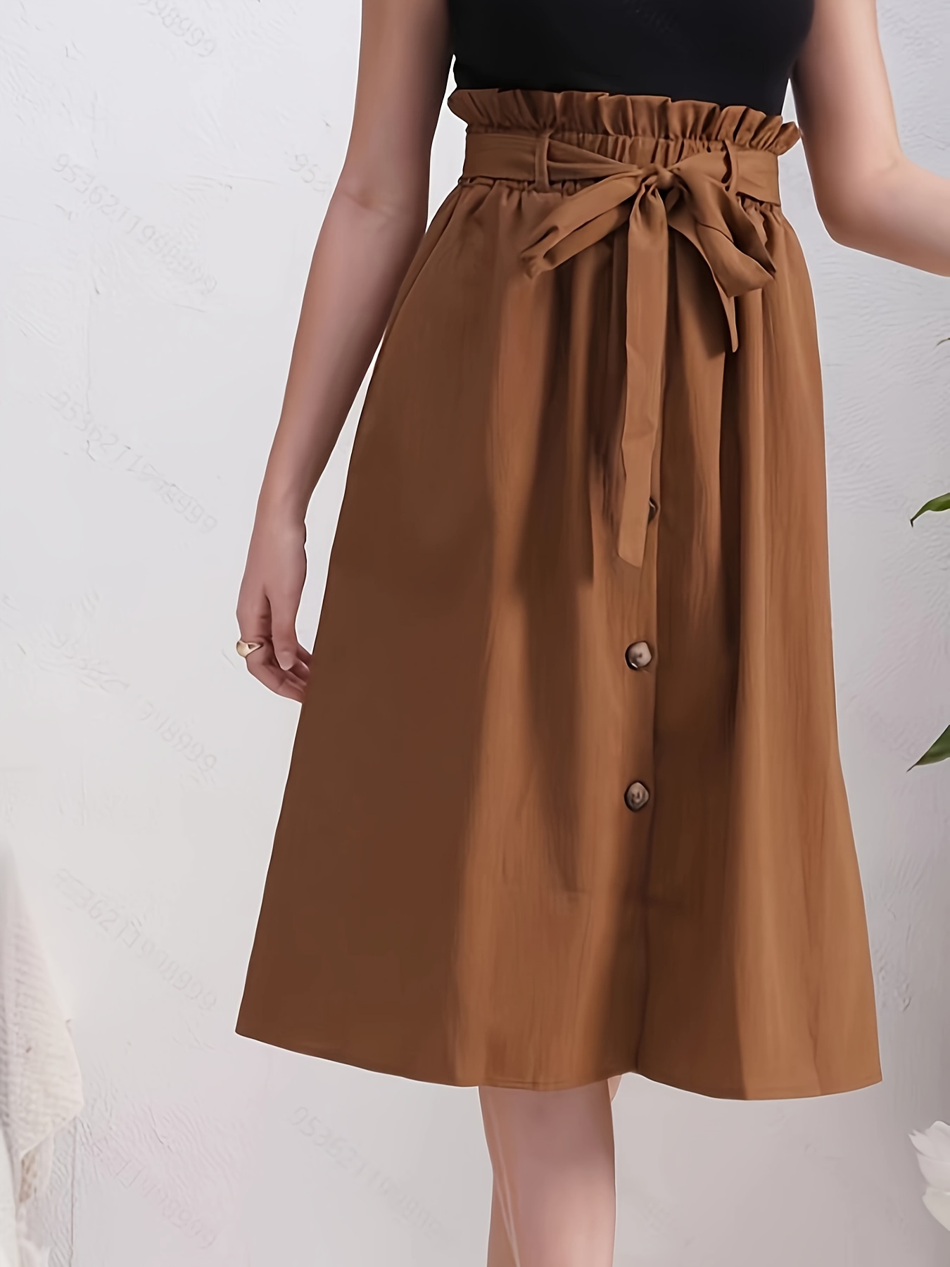 Paper bag midi skirt best sale