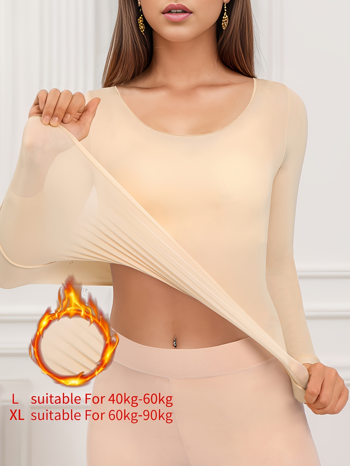 Seamless Thermal Underwear Soft Comfortable Long Sleeve Crew - Temu