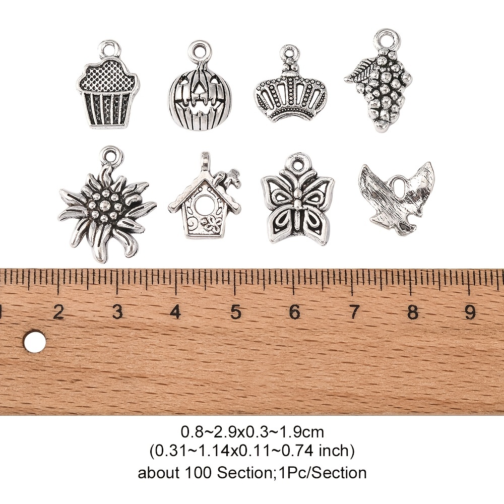 30pcs Metal Mixed Charms DIY Vintage Bracelet Pendant Necklace Accessories  For Jewelry Making Findings