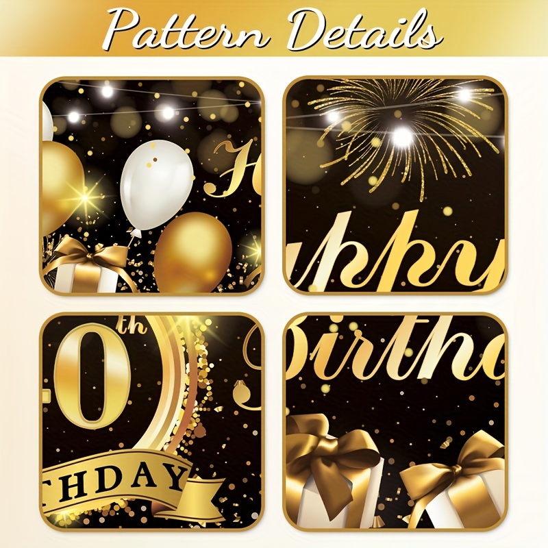 80 ANNI COMPLEANNO Festa Decorazioni Oro Nero 80 Striscione di Compleanno 80  EUR 19,30 - PicClick IT