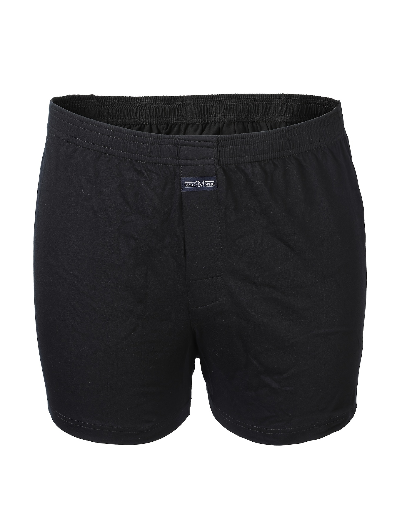 Men's Solid Cotton Boxers Underwear - Temu