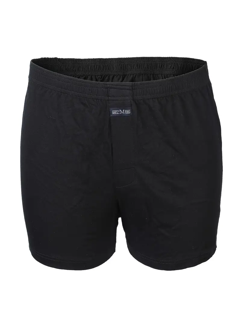 Men's Solid Black Cotton Boxers Underwear