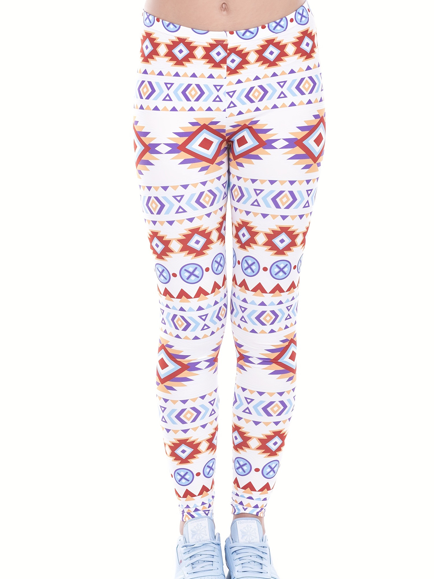 Graphic Print Skinny Leggings, Boho High Waist Stretchy Leggings, Women's  Clothing