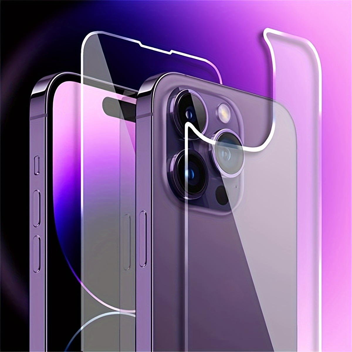 For Iphone 14 Pro Max Front Back Screen Protector Hd Clarity - Temu