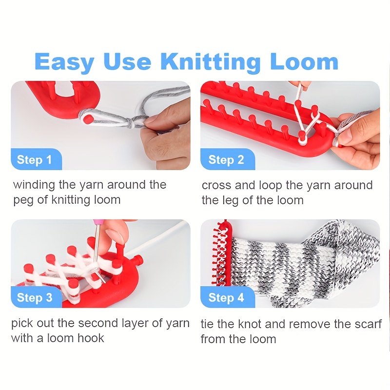 Knitting Loom Set DIY Machine Adjustable Peg Shawl Stitch Handmade Flower Maker Weaving Tools for Blanket Socking Sweater Shawl Beginners