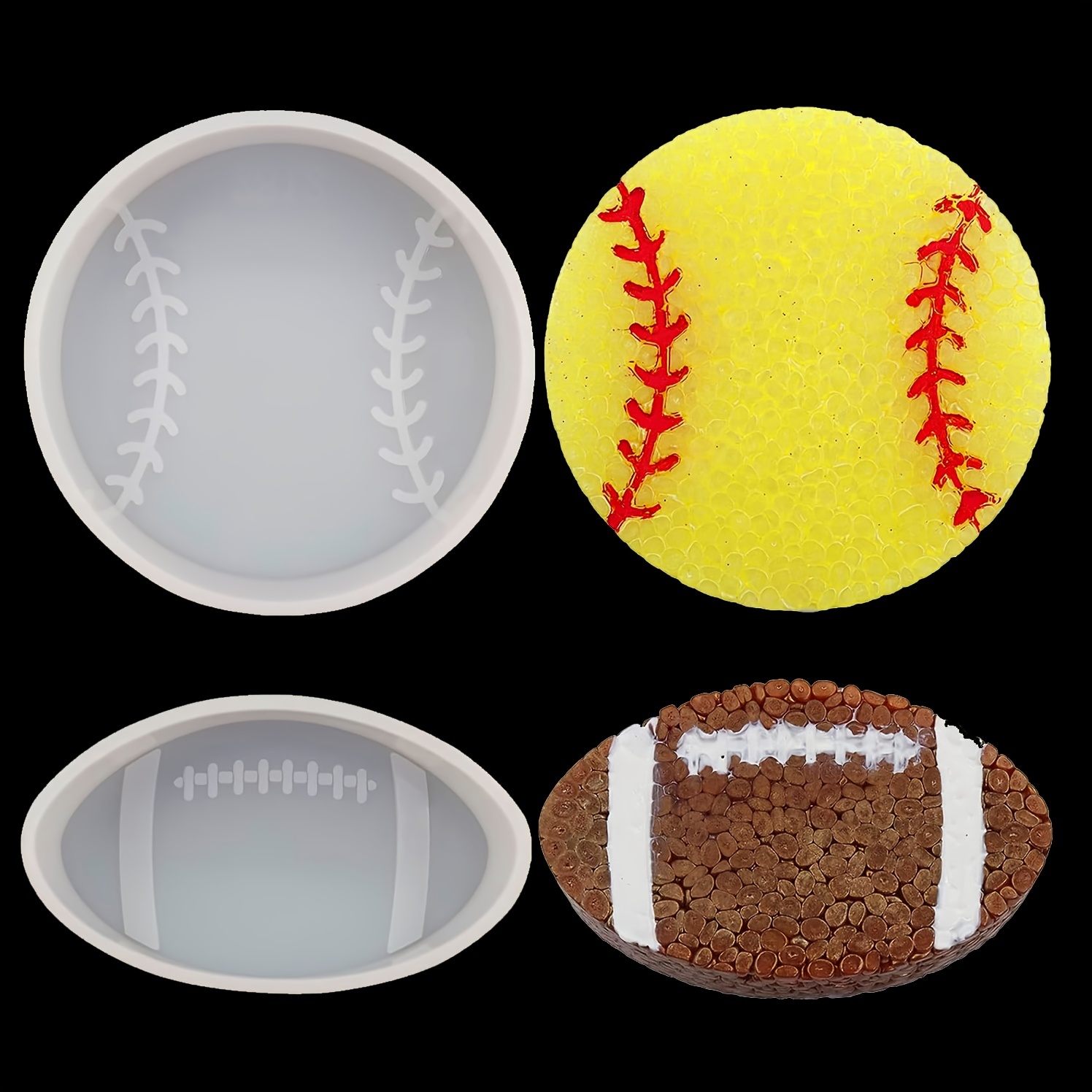 

1pc Baseball Shape Mold, Rugby Silicone Fresh Mold Epoxy Molds For Car Fresh, Aroma Beads, Soap Mold, Candle Mold, Pendant Mold-oven Safe