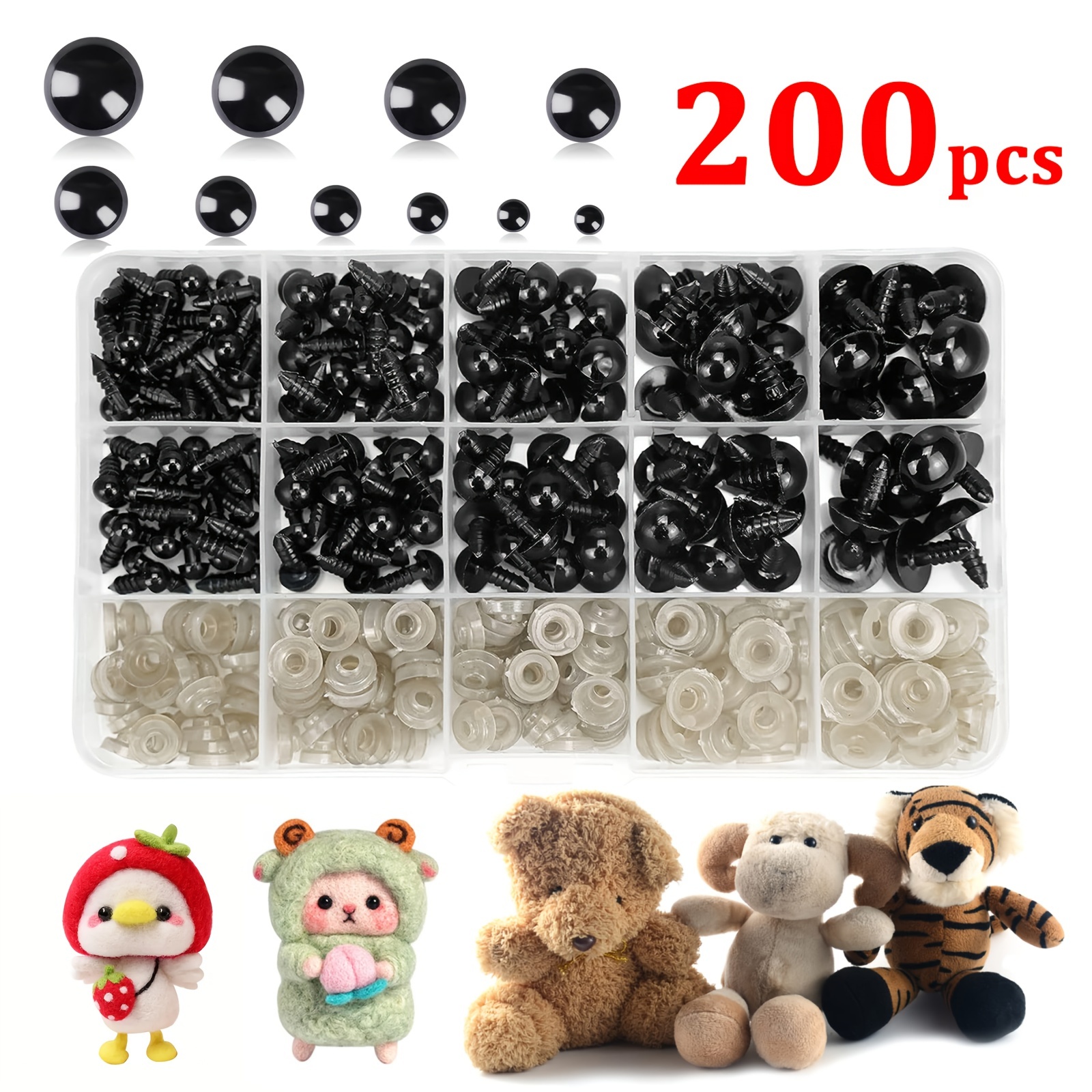 18-300pcs Brighten Up Your Amigurumi With Safety Eyes For Crochet Teddy  Bears, Dolls & Plush Animals Various Sizes Available
