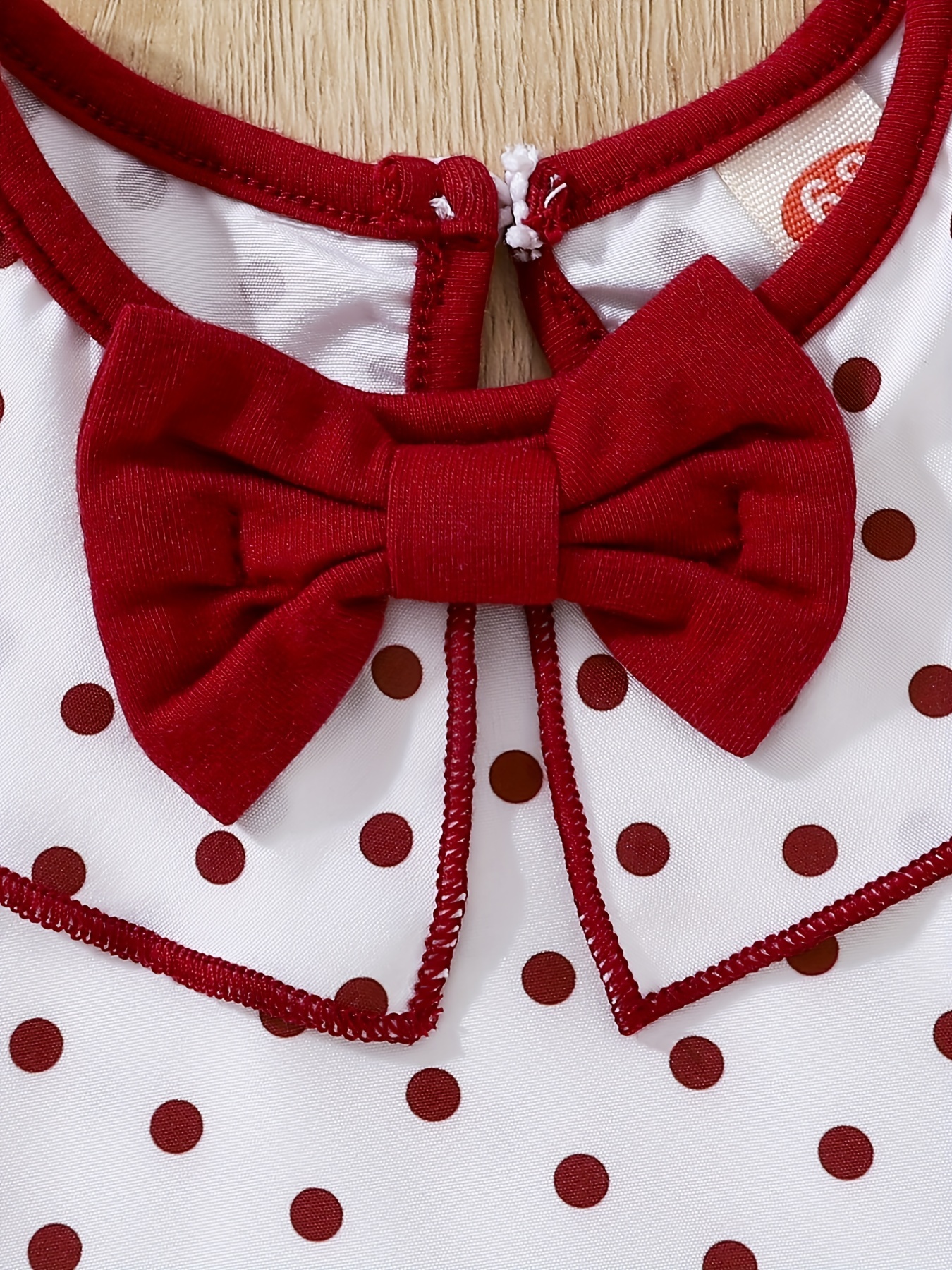 Baby Girl's Cute Polka Dot Print Bow Short Sleeve Dress - Temu