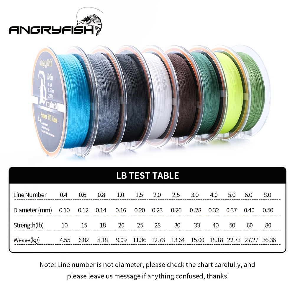 Angryfish 4 Strands Super Strong Braided Fishing Line High - Temu