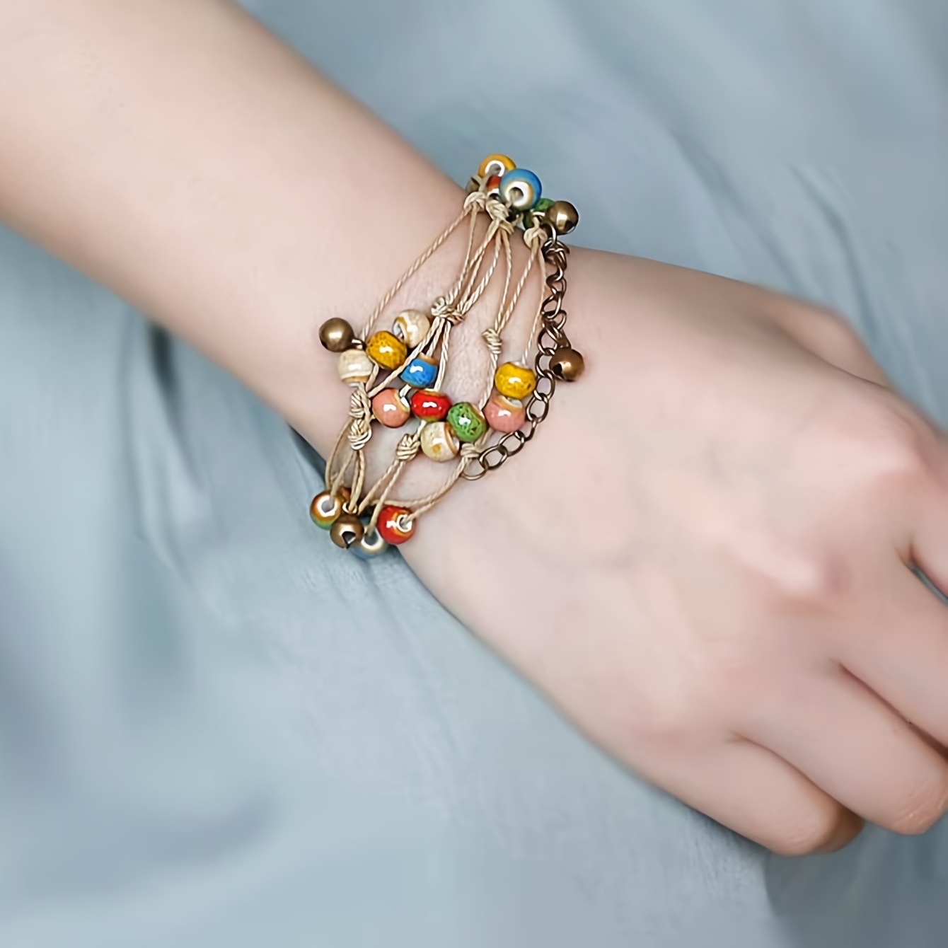 

Exquisite Colorful Ceramic Beads Design Bracelet Bohemian Elegant Style For Women Summer Daily Hand Decor