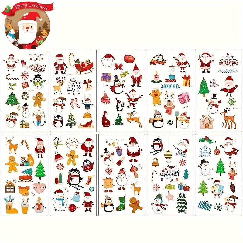 Christmas Series Tattoo Stickers Temporary Stickers For Kids - Temu